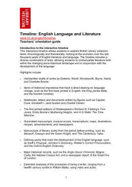 Timeline: English Language and Literature