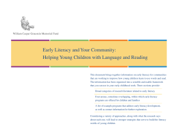 Early Literacy and Your Community