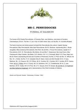 Dinton - Funeral of Mr Charles Penruddocke