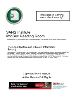 The Legal System and Ethics in Information Security