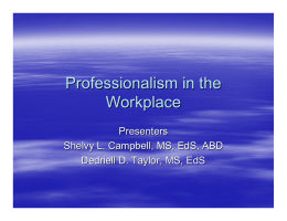 Professionalism in the workplace
