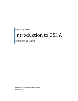 Introduction to OSHA - free safety materials!