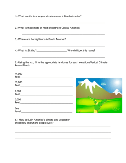 1.) What are the two largest climate zones in South
