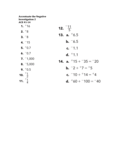 Accentuate the Negative Investigation 2 ACE #1-‐14