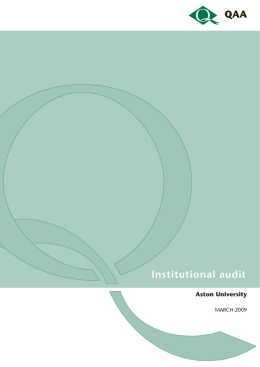 Aston University - Institutional audit