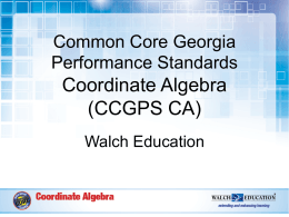Coordinate Algebra (CCGPS CA)