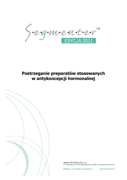 Badanie syndykatowe SEGMENTER Antykoncepcja hormonalna 2011