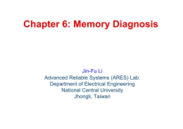 Ch 6 M Di i Chapter 6: Memory Diagnosis