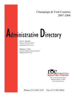 Administrative Directory - Regional Office of Education, Champaign