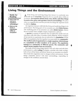 met by an organism`s surroundings? What are the levels of