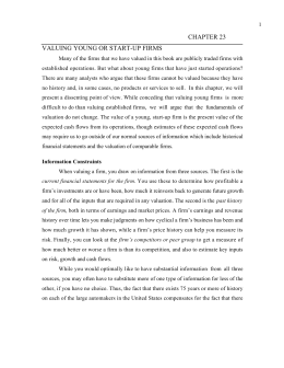 chapter 23 valuing young or start-up firms