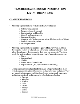 teacher background information living organisms