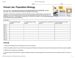Virtual Lab: Population Biology