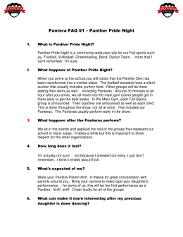 Pantera FAQ #1 – Panther Pride Night
