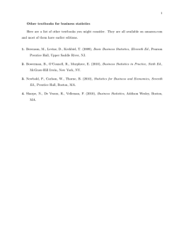 1 Other textbooks for business statistics Here are a list of other