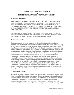 TERMS AND CONDITIONS OF USAGE OF BENEFIT