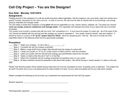 Cell City Project – You are the Designer!