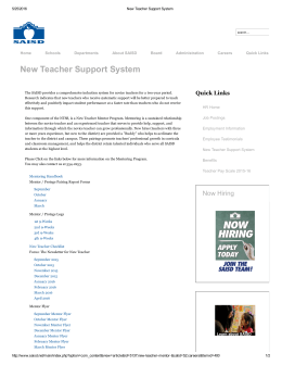 New Teacher Support System