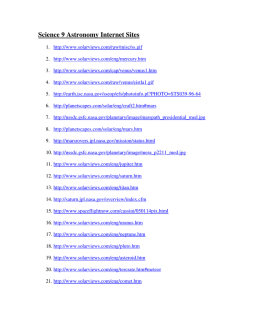 Science 9 Astronomy Internet Sites