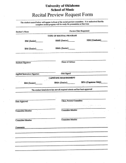 Recital Preview Request - University of Oklahoma