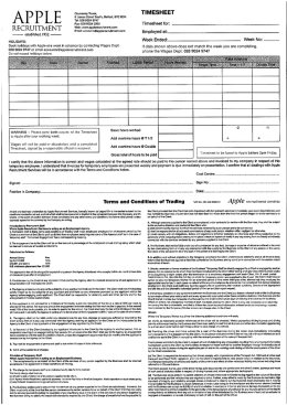 Candidate Timesheets - Apple Recruitment Services