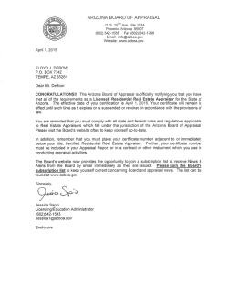 Arizona Appraisal License