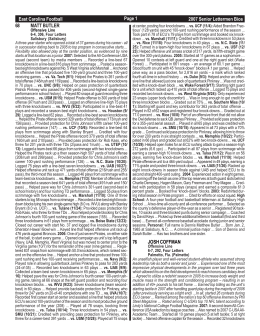 East Carolina Football 2007 Senior Lettermen Bios Page 1 68 MATT
