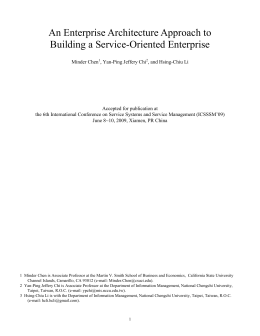 An Enterprise Architecture Approach to Building a Service