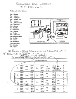 Mutation Worksheet