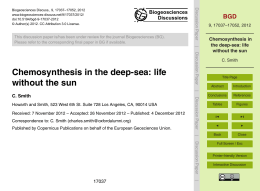 Chemosynthesis in the deep-sea: life without the sun