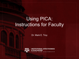 Using PICA: Instructions for Faculty