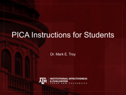PICA Instructions for Students