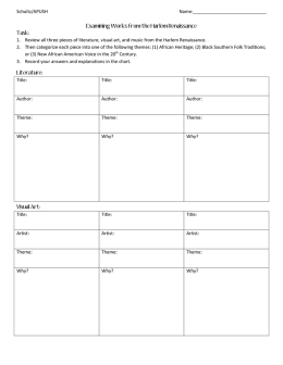 Schultz/APUSH Name: Examining Works from the Harlem