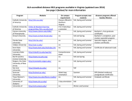 ALA-accredited distance MLS programs available in Virginia