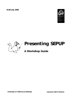 Presenting SEPUP A Workshop Guide
