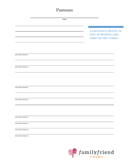 Pantoum Template - Family Friend Poems