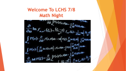 7/8 Math Night Presentation
