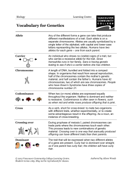 Vocab For Genetics - VCC Library