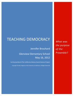 Teaching Democracy: What was the Purpose of the