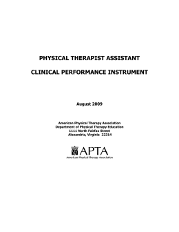 physical therapist assistant clinical performance instrument