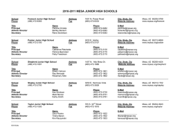 2010-2011 MESA JUNIOR HIGH SCHOOLS