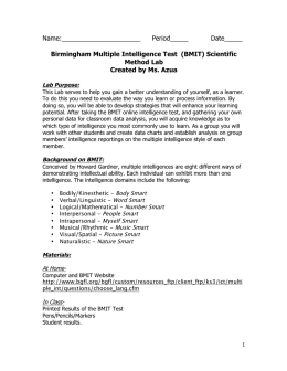 Birmingham Multiple Intelligence Test (BMIT)