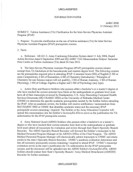 TA Clarification for the IPAP