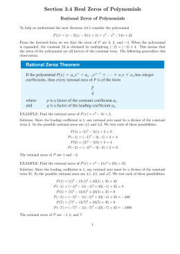Section 3.4 Real Zeros of Polynomials