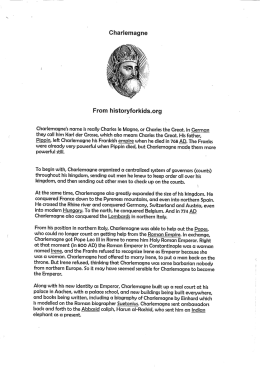 Charlemagne From historyforkids.org