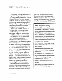 Page 1 THE ELIZABETHAN AGE Thakespeare lived during a