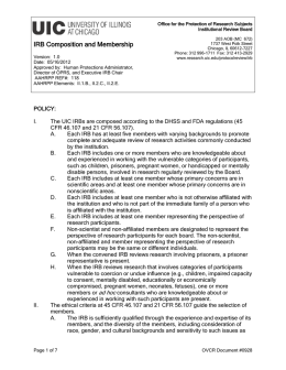 IRB Composition and Membership - Office of the Vice Chancellor for
