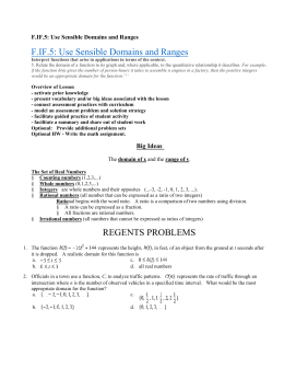 F.IF.5: Use Sensible Domains and Ranges REGENTS