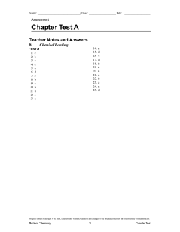 Chapter Test A Chapter: Chemical Bonding