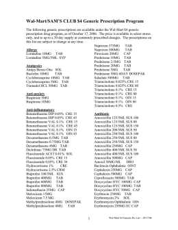 Wal-Mart/SAM`S CLUB $4 Generic Prescription Program